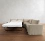Westwood Square Arm Slipcovered 3-Piece Wedge Sleeper Sectional (127")