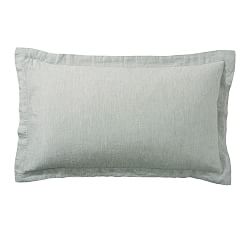 Open Box: Belgian Flax Linen Sham, King Set of 2  - Mineral Blue