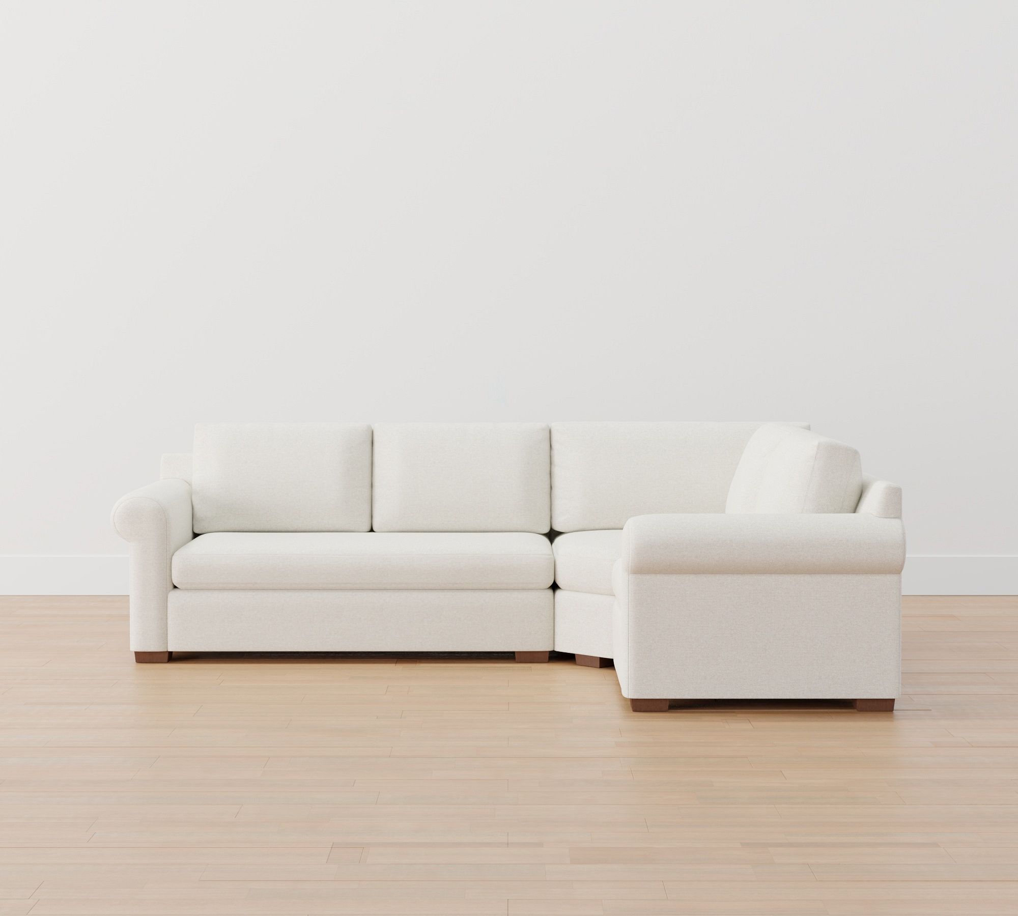 Shasta Roll Arm 3-Piece Wedge Sectional (105"&ndash;110")