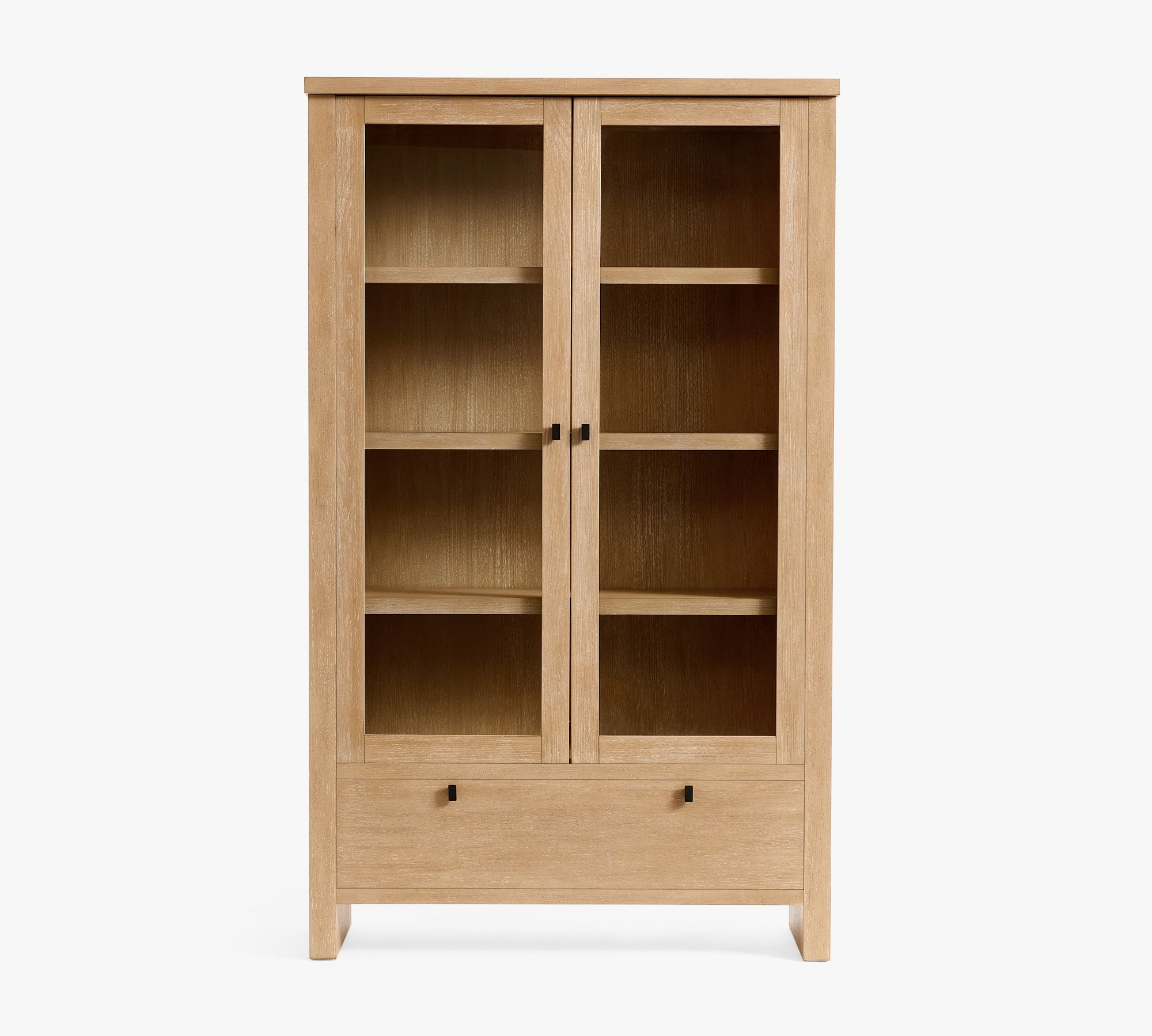 Modern Farmhouse Glass Cabinet with Drawers