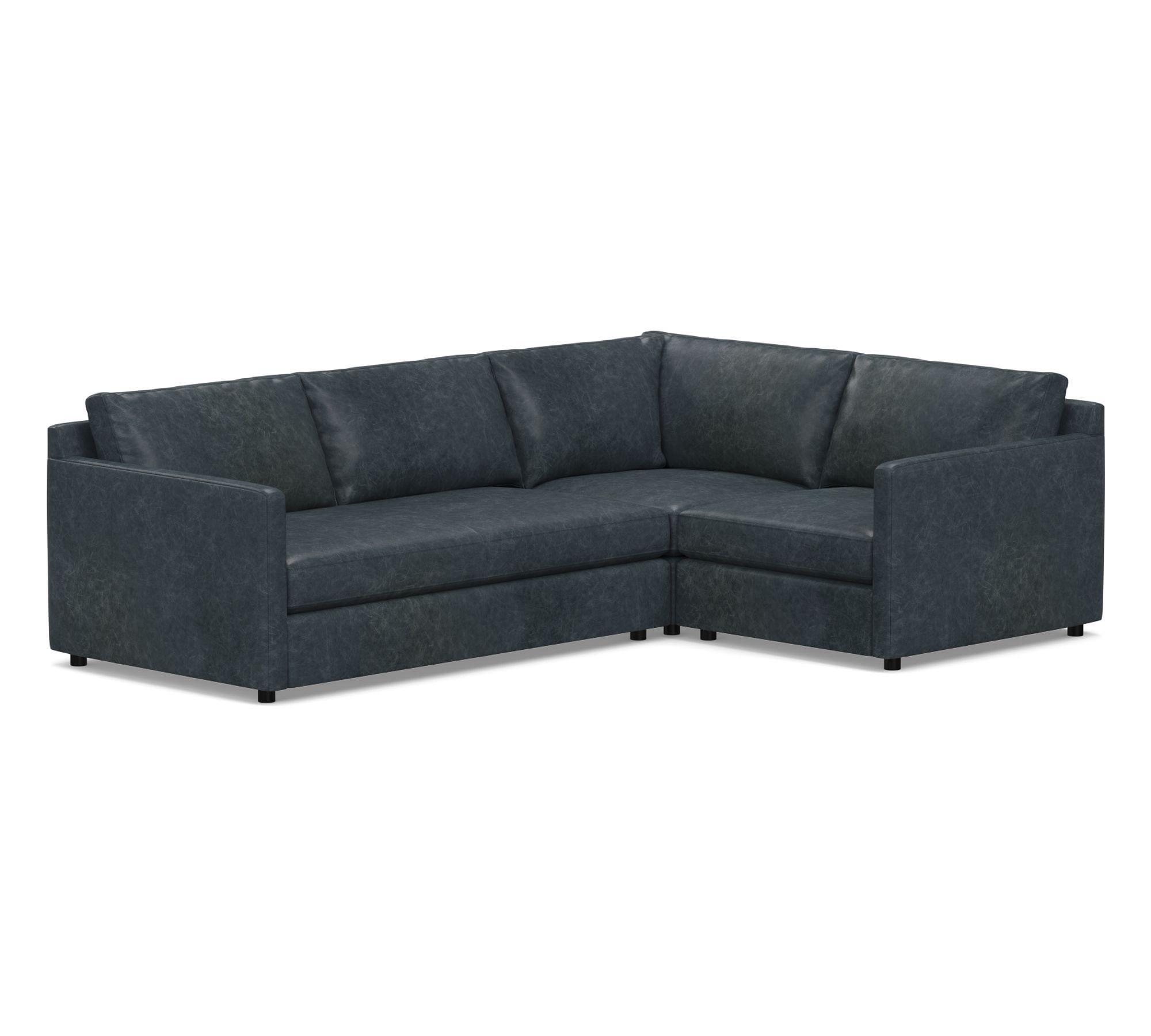 Pacifica Slim Arm Leather 3-Piece Sectional (106") - thumbnail 4