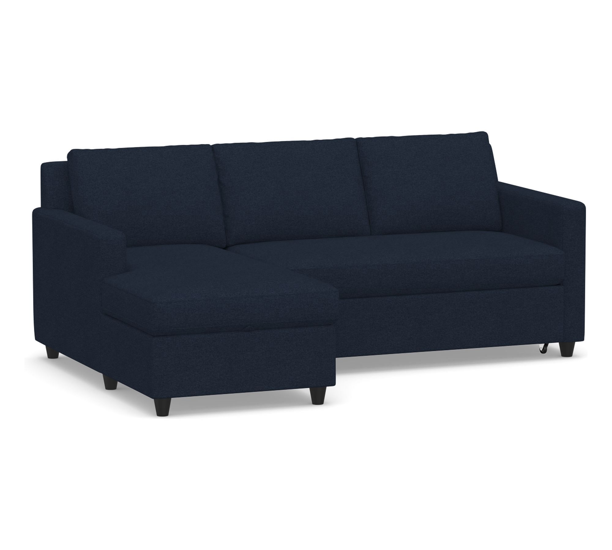 Sanford Square Arm Trundle Chaise Sleeper Sectional (89")