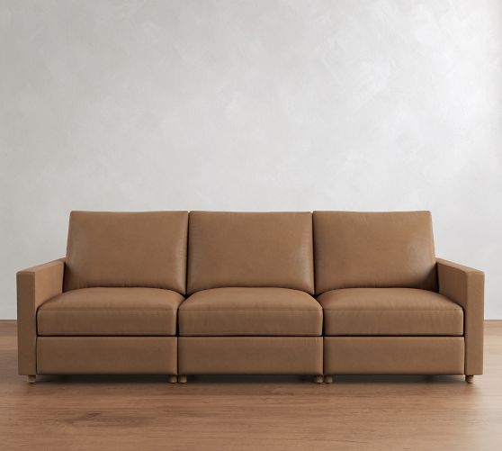Westwood Slim Arm Leather Power Reclining Sofa (73"-105") by Pottery Barn