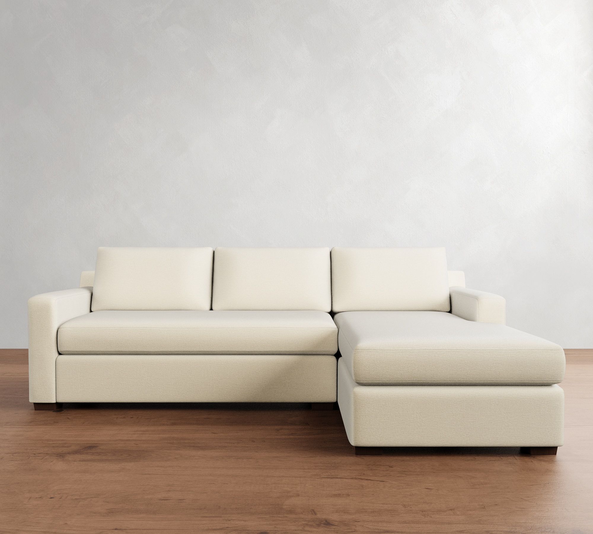 Shasta Square Arm Chaise Sleeper Sectional (117")