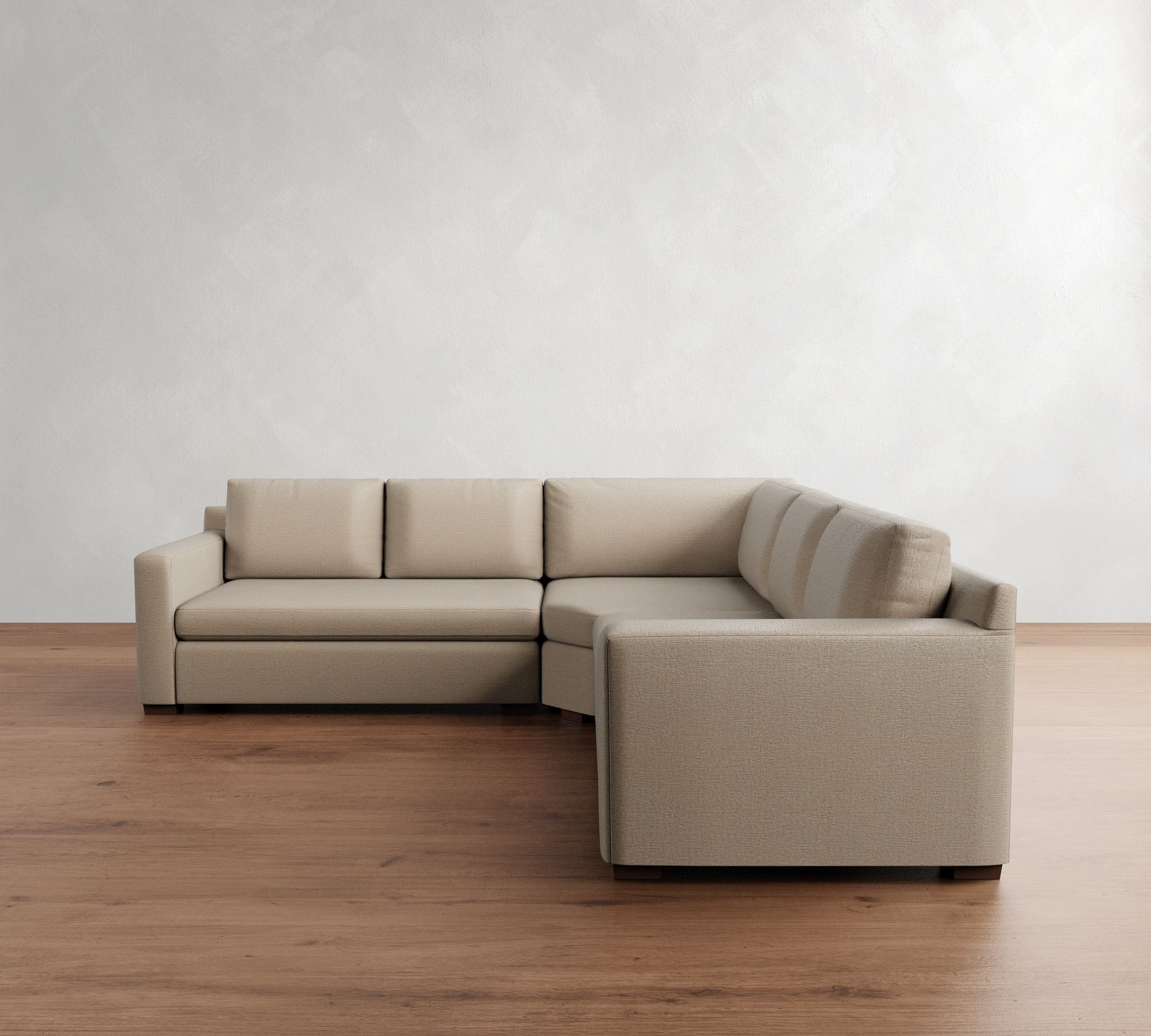 Shasta Square Arm 3-Piece L-Shaped Wedge Sectional (105"&ndash;110") - thumbnail 7