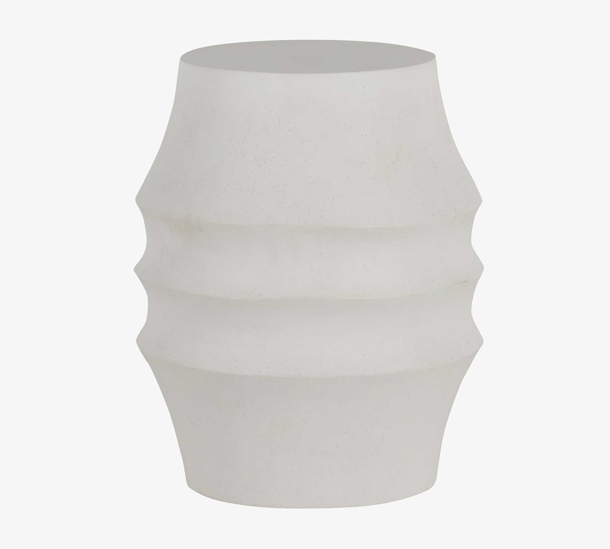 Davey Cast Stone Round Outdoor Accent Stool (15")