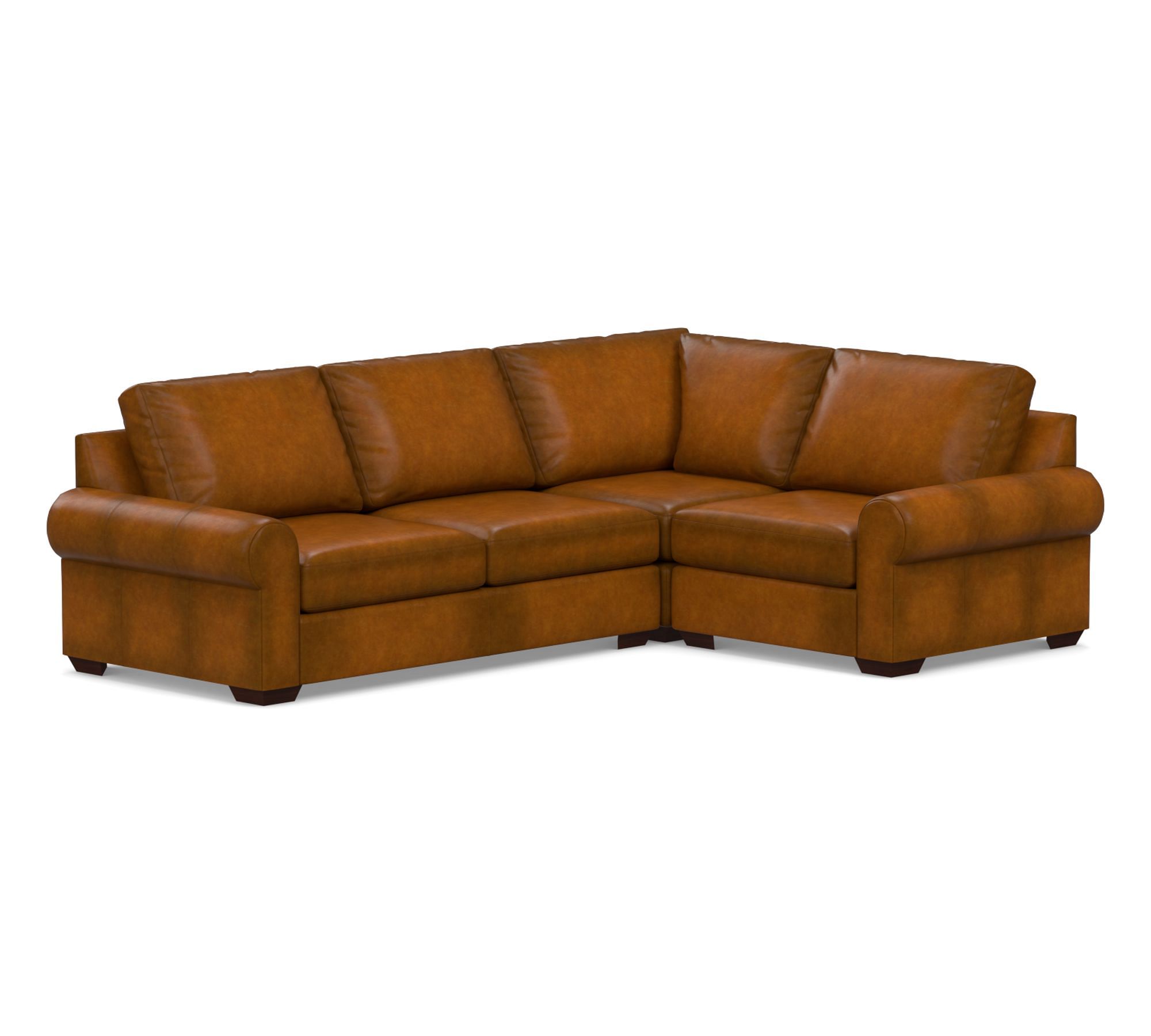 Big Sur Roll Arm Leather 3-Piece Sectional (115") - thumbnail 4