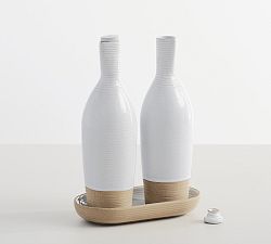 Quinn Handcrafted Stoneware Olive Oil &amp; Vinegar Cruet