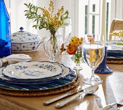 Blue Plaid Acrylic Charger Plates - Set of 4