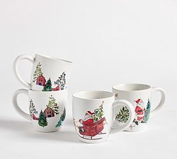 Christmas in the Country Stoneware Mugs