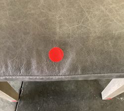 Open Box: Jake Leather Dining Chair - Gravel Pewter, Blackened Oak