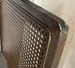 Open Box: Monty Cane Dining Chair - Performance Boucle Oatmeal, Vintage Amber