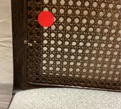 Open Box: Monty Cane Dining Chair - Performance Boucle Oatmeal, Vintage Amber