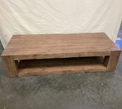 Open Box: Rockport Grand Rectangular Coffee Table (66") - Cocoa Brown
