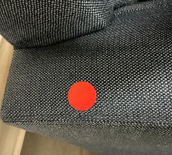 Open Box: Turner Square Left Armchair without Nailheads - Sunbrella® Performance Slub Tweed Navy, Espresso
