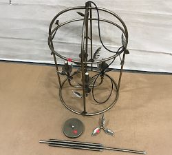 Open Box: Botanical Forged-Iron Lantern Pendant (20") - Antique Brass