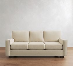 Open Box: Buchanan Square Arm Sleeper Sofa, Queen - Performance Pebble Weave Flax