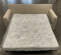 Open Box: Buchanan Square Arm Sleeper Sofa, Queen - Performance Pebble Weave Flax