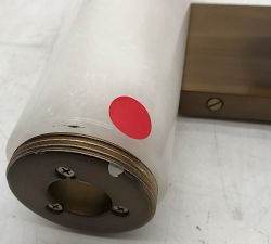 Open Box: Frances Alabaster Double Tube Sconce (22") - Tumbled Brass