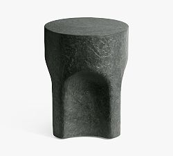 Open Box: Lagos Round Concrete Outdoor Side Table (14") - Charcoal