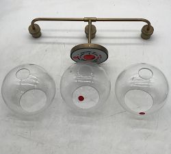 Open Box: Reagan Triple Globe Sconce (22") - Tumbled Brass, Clear