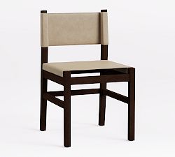 Open Box: Segura Leather Dining Side Chair - Statesville Pebble, Coffee Bean Finish