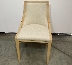 Open Box: Vintners Upholstered Wood Frame Dining Chair -  Rustic Linen Parchment, Savanna
