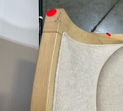 Open Box: Vintners Upholstered Wood Frame Dining Chair -  Rustic Linen Parchment, Savanna