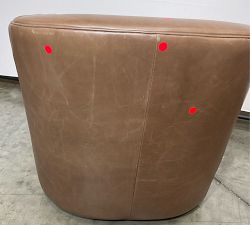 Open Box: Baldwin Leather Swivel Armchair - Churchfield Chocolate