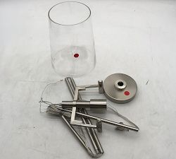 Open Box: Charlotte Glass Pendant, Small (7") - Brushed Nickel