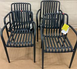 Open Box: Laylan Outdoor Dining Chairs, Set of 4 - Light Brown, Black