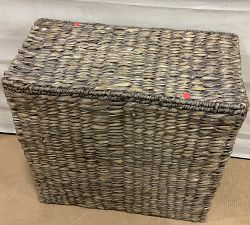 Open Box: Seagrass Handcrafted Divided Hamper - Gray Wash