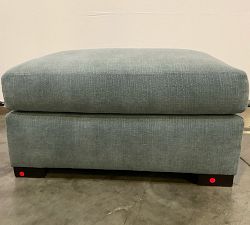 Open Box: Turner Upholstered Ottoman without Nailheads - Performance Casual Chenille Slate