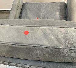 Open Box: Tyler Square Arm Leather Manual Tall Recliner without Nailheads (41") - Keystone Azure, Seadrift