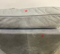 Open Box: Tyler Square Arm Leather Manual Tall Recliner without Nailheads (41") - Keystone Azure, Seadrift