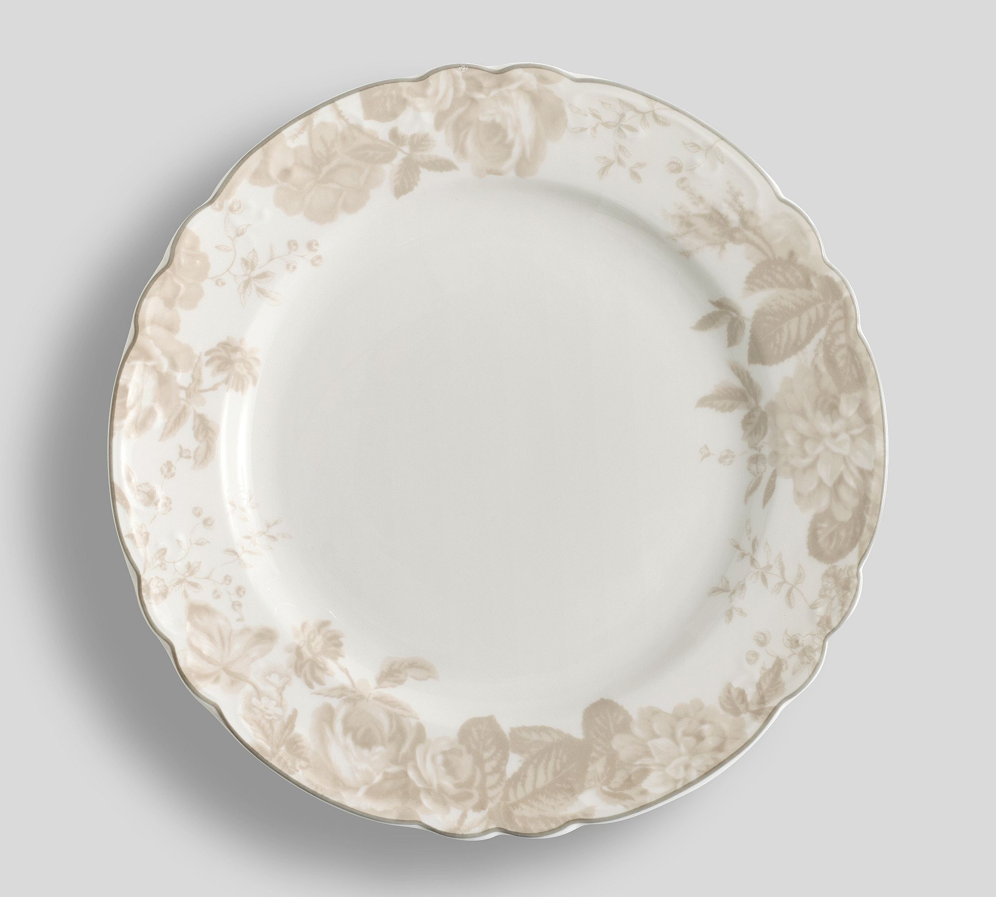LoveShackFancy Neutral Floral Porcelain Salad Plates - Set of 4