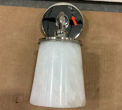 Open Box: Hayes Alabaster Single Sconce (11") - Polished Nickel
