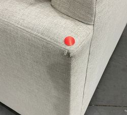 Open Box: PB Comfort Modern Square Arm Deep Seat Chair and a Half, Down Blend - Performance Textured Chenille Oatmeal, Seadrift
