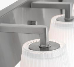 Wilbert Fluted Glass Quadruple Sconce (7")