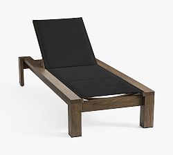 Open Box: Rockport Mesh Outdoor Single Chaise with Wheels - Textilene Black, Faux Wood