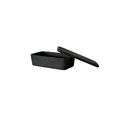 Open Box: Felt Sculpted Bins with Lids (9"D x 12"L x 6"H), Set of 3 - Charcoal