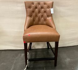 Open Box: Hayes Tufted Leather Bar Stool (33.5") - Vintage Hunter, Espresso