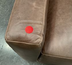 Open Box: Jake Deep Seat Leather Left Loveseat w/ Bench Cushion, 2X1 - Gravel Chocolate, Brindle