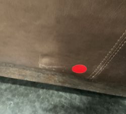 Open Box: Jake Deep Seat Leather Left Loveseat w/ Bench Cushion, 2X1 - Gravel Chocolate, Brindle