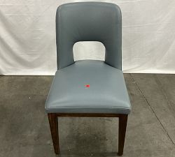 Open Box: Layton Leather Dining Side Chair - Performance Azure, Vintage Amber