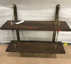 Open Box: Summerville Two-Tiered Shelf (30") - Tuscan brown, Antique Bronze