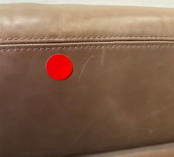 Open Box: Turner Leather Grand Ottoman without Nailheads (35") - Churchfield Camel, Walnut 
