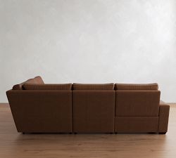 Big Sur Square Arm Leather Reversible Power Reclining Sectional (121")