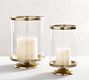 Chester Brushed Brass Hurricane Candle Holder