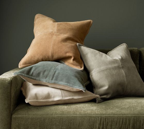 Pieced Suede Pillow Cover